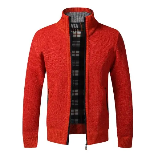 Image de Cardigan Homme Hiver Chaud - Slim Fit Polaire à Fermeture Éclair