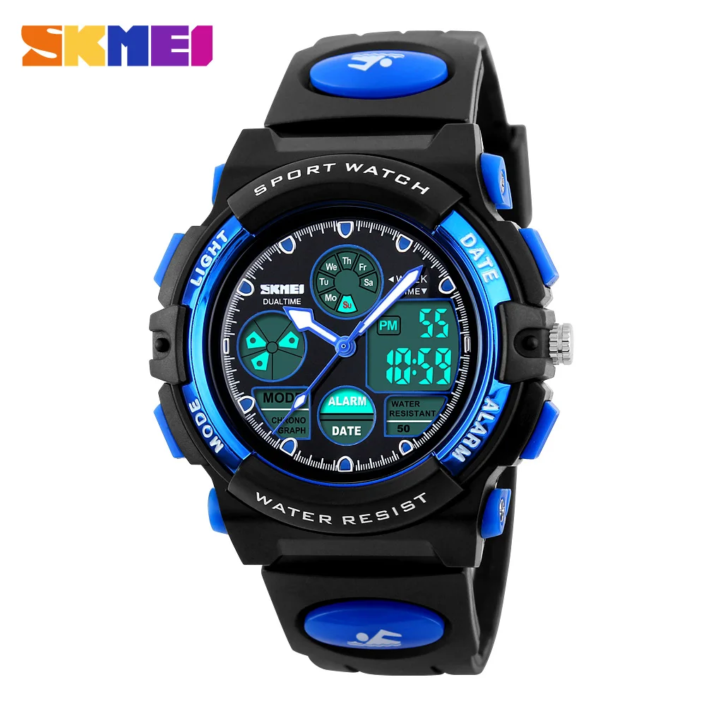 Image of SKMEI Kids Sports Digital Watch with Dual Display, Waterproof Design for Boys and Girls – Durable Military-Style Quartz Wristwatch for Active Children