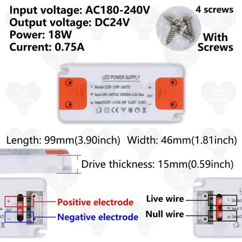 DC24V 18W 0,75A