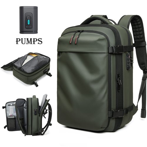 Image of Men Travel Backpack 17 inch vacuum compression Laptop Backpack Extended Large Capacity school Backpack Hiking Business backpack