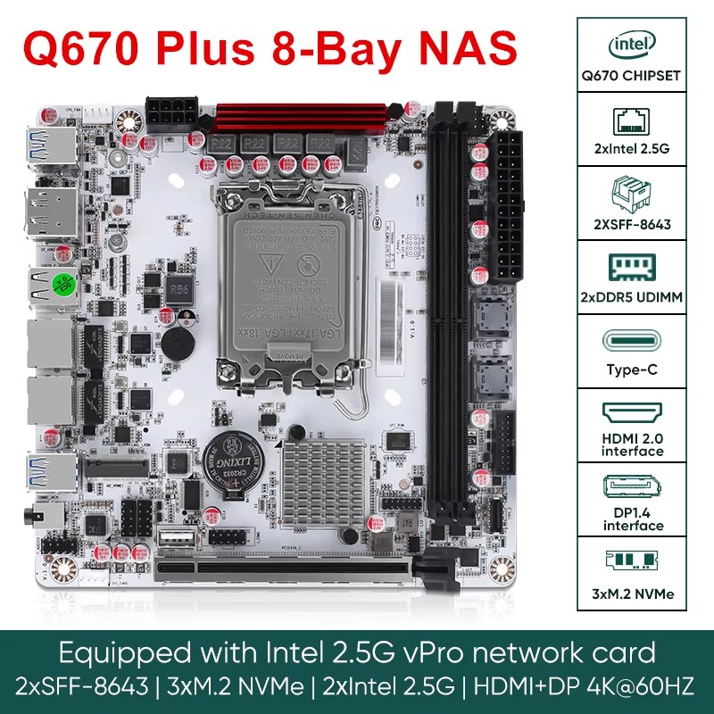 Image de Carte mère Intel Q670 VPro LGA1700 DDR5 NVMe PCIe 5.0