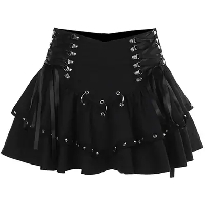 Image de Mini Jupe Punk Vintage Gothique - Style Y2K & Grunge