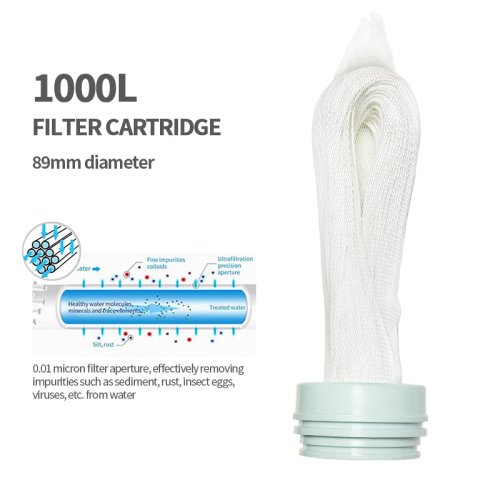 Afbeelding van BORVA Whole House High Flow UF-waterzuiveraar 0,01 μm roestvrijstalen mineraalfilter met wasbaar herbruikbaar PVDF-membraan 1000L