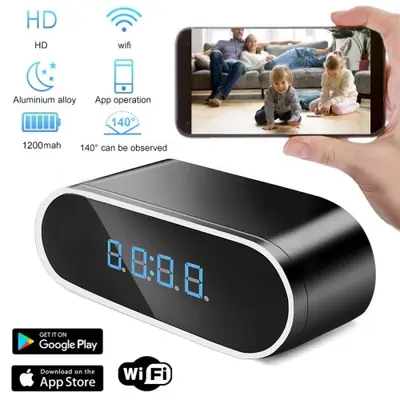 Image de Caméra Espion Horloge WiFi 1080p - Vision Nocturne & Détection de Mouvement