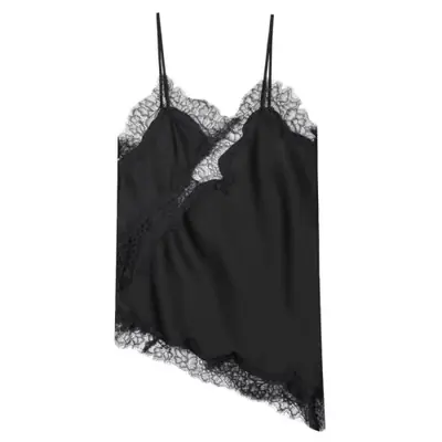 Image de Camisole Dentelle Noire Sans Manches - Dos Nu Asymétrique