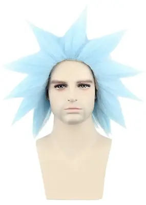 Image de Perruque Bleue Courte pour Cosplay - Cheveux Synthétiques
