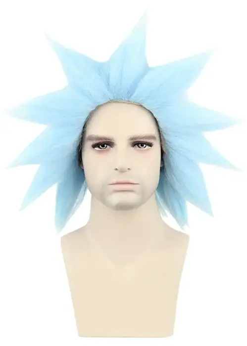 Image de Perruque Bleue Courte pour Cosplay - Cheveux Synthétiques