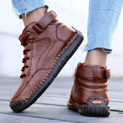 Image de Bottines Femme en Cuir Respirantes - Style Décontracté & Confortable