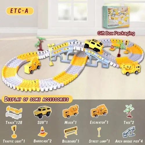 Image de Train Électrique Miniature pour Enfants - Jeu de Piste et Voitures d'Ingénierie