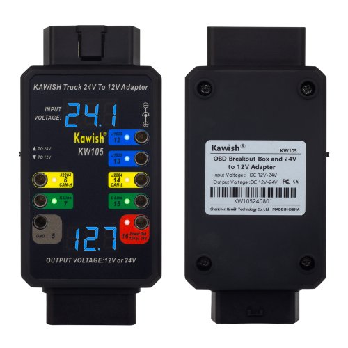 Zdjęcie Bezpłatny statek! KW105 Adapter do samochodów ciężarowych 24 V do 12 V do X431 do konwertera samochodów ciężarowych pojazdów ciężarowych, funkcja skrzynki rozdzielczej OBD