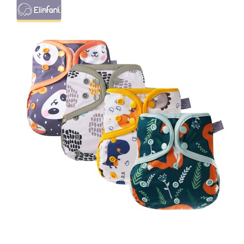 Bild von Elinfant größerer, verstellbarer, wasserdichter Windelhülle, waschbar, wiederverwendbar, modischer Druck für 10–20 kg Baby-Stoffwindeln