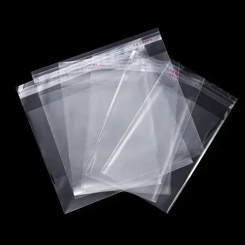 Image de Sacs Cellophane Transparent Auto-Adhésifs - Lot de 100
