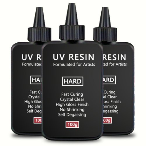 Imagen de Resina UV Cristalina de Alta Calidad 300g con 5 Moldes Aleatorios para Crear Joyas Artesanales - Cura Rápida con Luz Ultravioleta