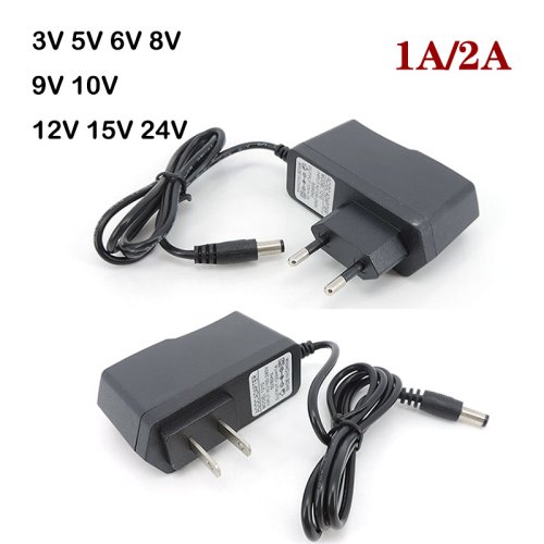 Zdjęcie Zasilacz AC-DC 5V, 12V, 24V – Ładowarka Ściana z Wtyczką US/EU
