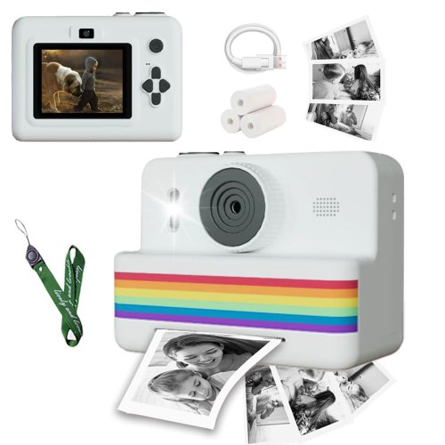 Afbeelding van Digitale kindercamera met miniprinter – draagbare thermische instant print foto camera, 2.8 inch HD video, ideale speelgoedcadeau voor kinderen