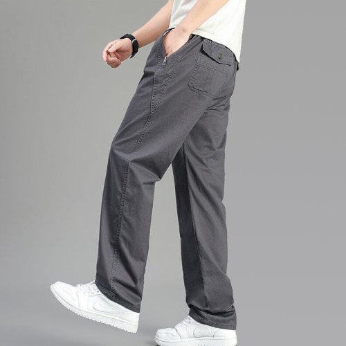 Imagen de Pantalones Cargo para Hombre de Talla Grande, Modelo Recto y Holgado, Informal, de Algodón con Bolsillos y Cremallera, Pantalones Largos para Correr, Disponibles en Tallas 5XL y 6XL