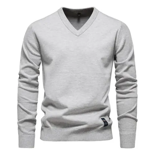 Image de Pull Homme Col V Coton - Mode 2025
