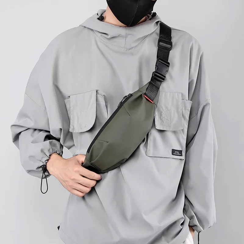 Imagen de Riñonera para hombre, bolso cruzado de viaje para estudiantes universitarios jóvenes, bolso con cinturón para hombre, bolsos de pecho impermeables a la moda, Muhж......ysoка П®яс