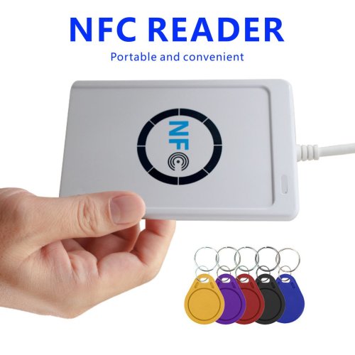 Imagen de Lector de Tarjetas Inteligentes ACR122U RFID NFC USB - Copiadora de Tarjetas M1 S50 a 13.56 MHz para Control de Acceso y Seguridad