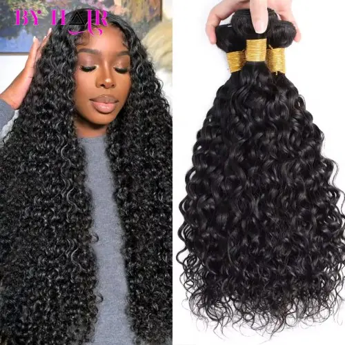 Image de Tissage de Cheveux Naturels Ondulés - 100% Cheveux Humains