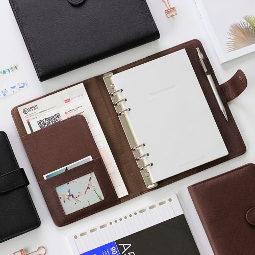 Immagine di Planner A5 Marrone con Anelli e Fibbia Staccabile