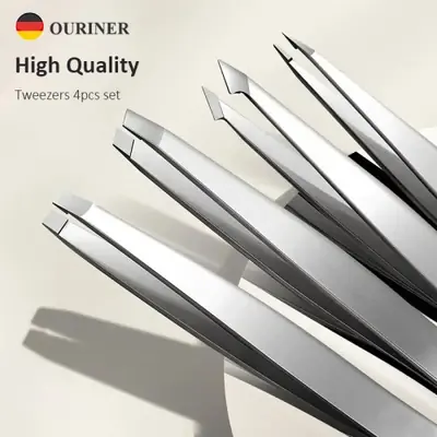 Kit de Pinceaux Sourcils Pro - 4 Pièces en Acier Inoxydable