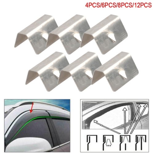 Imagen de Deflectores de Viento y Lluvia para Ventanas de Coche con Clips de Ajuste de Acero Inoxidable - Repuestos Compatible con Heko G3, Accesorios para Automóvil