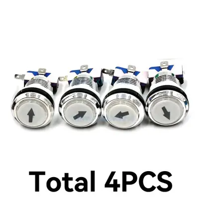 Image de Bouton Poussoir LED Arcade 33mm Chromé - 12V