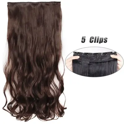 Image de Extensions Cheveux Synthétiques 80cm - Clip-In Long et Lisse