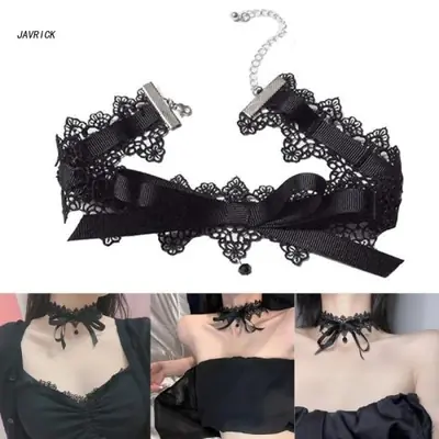 Image de Collier Dentelle Noire Gothique Vintage