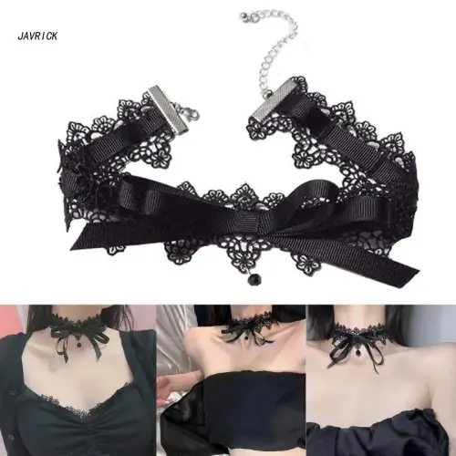 Image de Collier Dentelle Noire Gothique Vintage