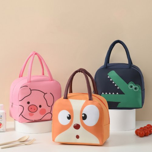 Bild von Kinder-Lunchbox mit Cartoon-Tieren – Thermische Mittagessen-Tasche für Jungen und Mädchen, Isolierte Lebensmittel-Transporttasche mit Kühlfunktion und praktischer Aufbewahrung