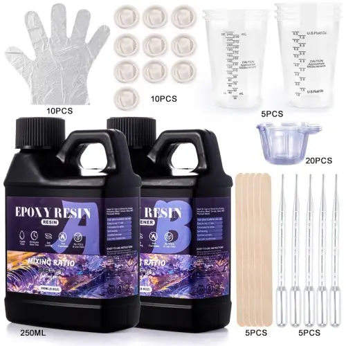 Image de Kit Résine Époxy Anti-Jaunissement 1:1 - Création de Bijoux