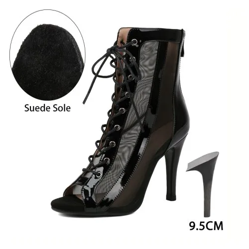 Schwarz 9.5cm Wildleder