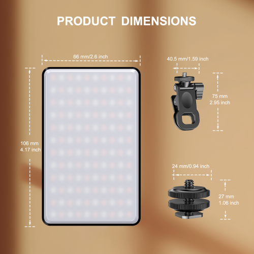 Imagen de ST-120 Luz de vídeo LED Luz de relleno Recargable 3000 MAh Ajustado 3 modos de luz CRI95 Mini luz portátil para selfies 2500-9000K