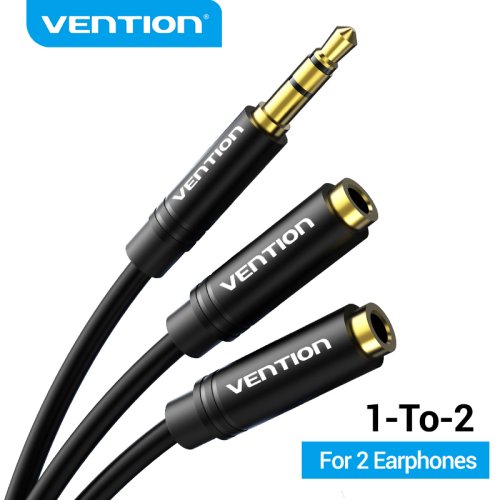Bild von Audio-Splitter Kabel 3,5 mm Stecker auf Doppel-Buchse – Universeller Kopfhörer- und Lautsprecher-Adapter für Laptop, Smartphone und Musikgeräte