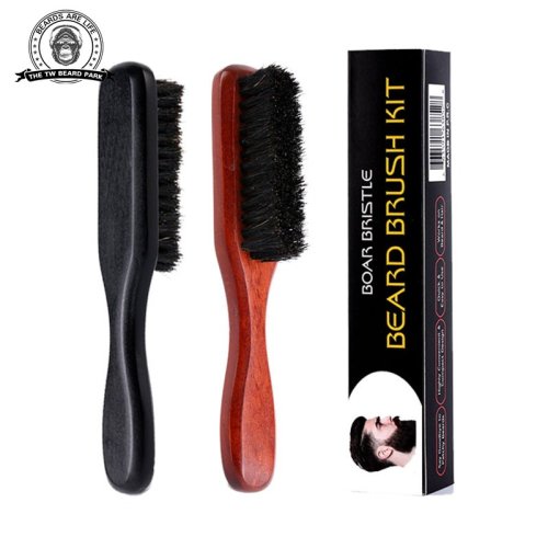 Imagen de Cepillo Natural para Barba con Mango de Madera y Cerdas de Jabalí - Peine para Cuidado Facial que Estimula el Crecimiento y Mejora la Salud del Bigote y Barba