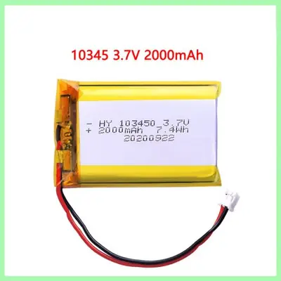 Image de Batterie Li-Po 103450 3.7V 2000mAh JST PH - Pour GPS, MP5, Casque Bluetooth
