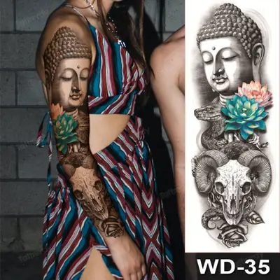 Image de Tatouages Temporaires Gros Format - Lion, Tigre, Anime