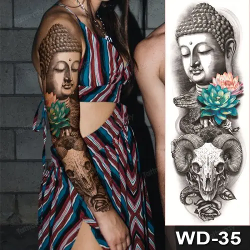 Image de Tatouages Temporaires Gros Format - Lion, Tigre, Anime
