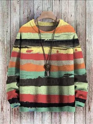 Image de Pull Vintage Imprimé - Style Rétro pour Hommes & Femmes