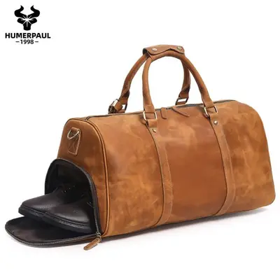Image de Sac de Sport Homme en Cuir Crazy Horse - Grand Format