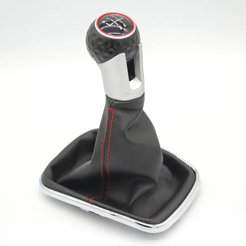 Imagen de Perilla de Palanca de Cambios con Marco Negro y Bota de Polaina para Volkswagen Golf 4, Jetta, Bora, GTI, R32 (5 y 6 Velocidades) - Modelo 1999-2004