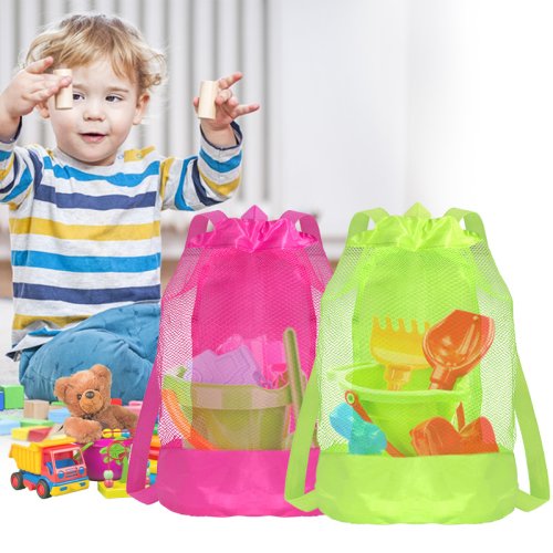 Imagen de Mochila Transparente de Malla Ligera para Niños y Niñas – Bolsa de Playa y Viaje con Diseño Moderno y Práctico