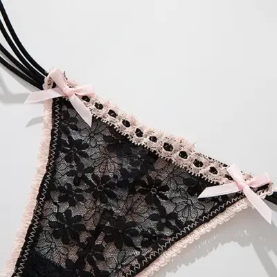 Image de Culotte Dentelle Nœud - Lingerie Féminine Sexy & Respirante