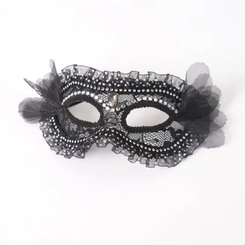 Image de Masque Noir en Dentelle - Accessoire de Cosplay & Halloween