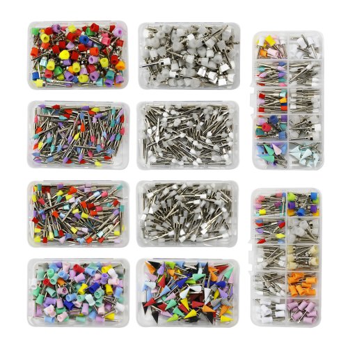 Bild von 100 Stück Natur-Nylon-Prophylaxepinsel in Schüsselform – Bunte Zahnreinigungsbürsten für Kontra-Winkel-Handstücke, hautfreundlich und hygienisch