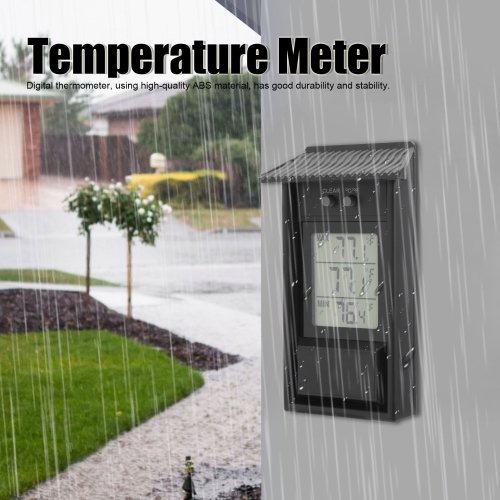 Imagen de Termómetro Digital Exterior Impermeable con Pantalla LED para Jardín, Invernadero y Espacios al Aire Libre