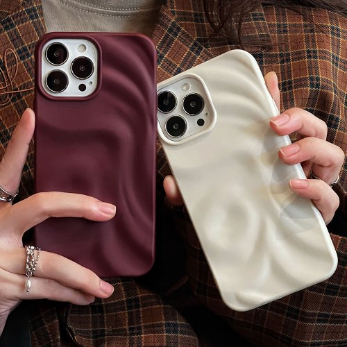 Zdjęcie Etui 3D z efektem fal wody – czerwone, miękkie silikonowe dla iPhone