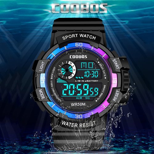 Afbeelding van COOBOS Kinderen Digitaal Horloge Mode LED Sporthorloge voor Mannen Kinderen 30M Waterdicht Militair Horloge Leger Elektronische Horloges